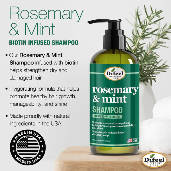 Difeel Rosemary & Mint Strengthening Shampoo 33.8oz