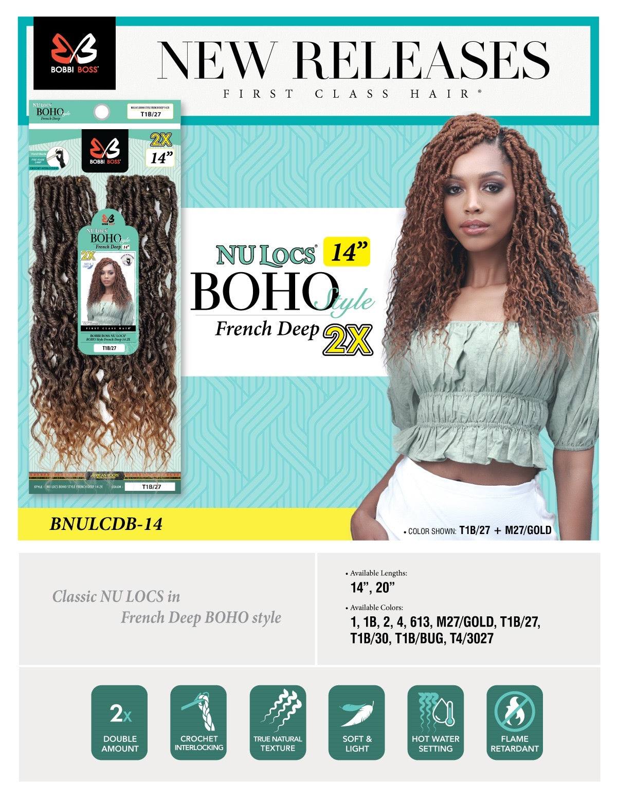 Bobbi Boss Nu Locs French Deep Boho Style 14" 2x Pack