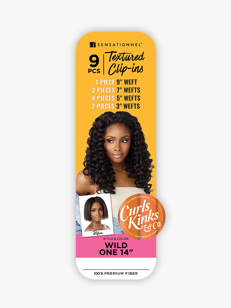 Sensationnel Curls Kinks & Co Hair Textured Clip-In 9 Pcs WILD ONE 14″