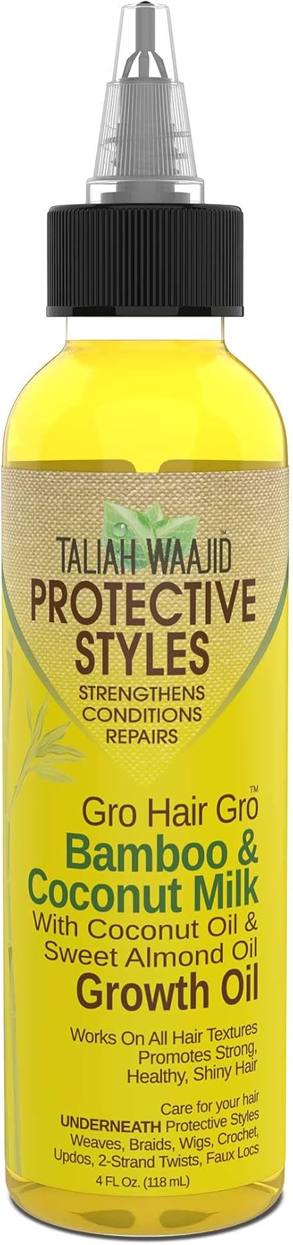 Taliah Waajid Hair Gro Bamboo and Coconut Milk Growth Oil, 4 Ounce