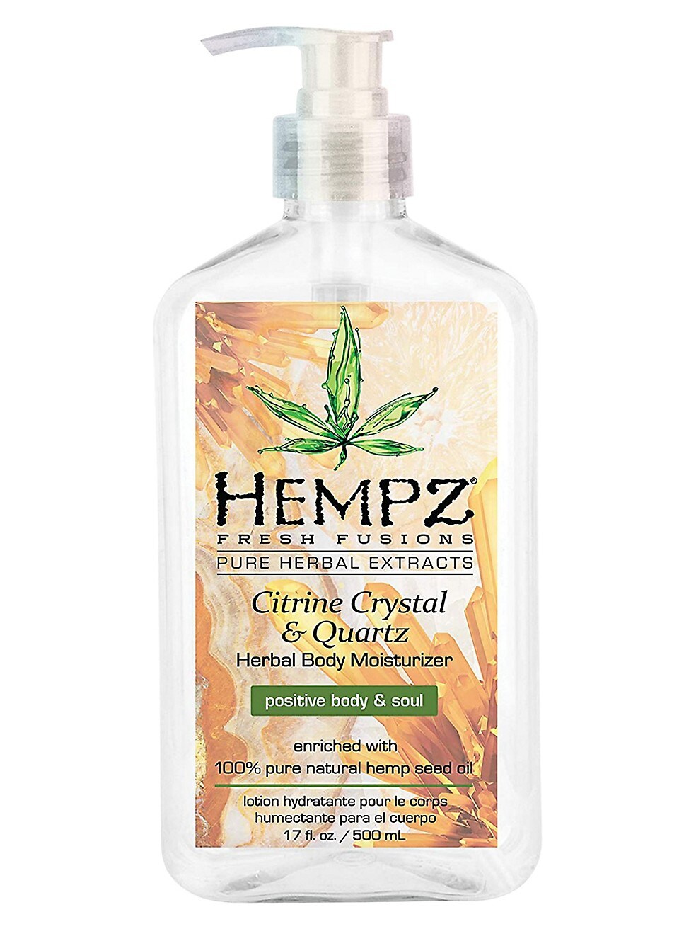 HEMPZ Fusions Citrine Crystal & Quartz Herbal Body Moisturizer 17oz