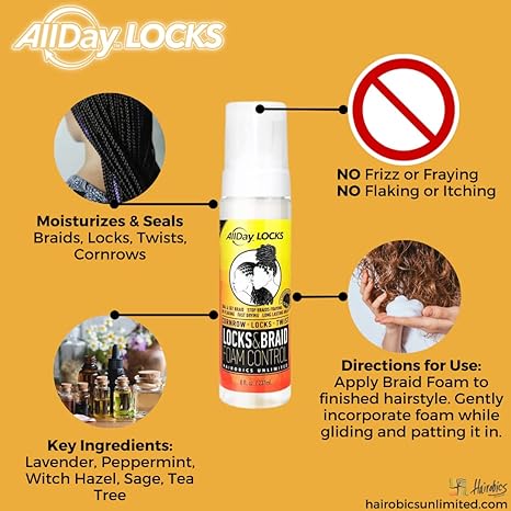 All Day Locks Braids Control Foam 8oz