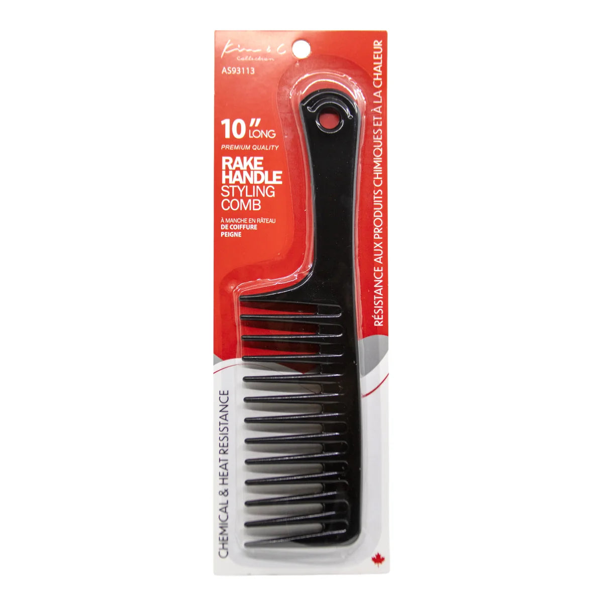 KIM & C 10 Inch Rake Handle Styling Comb