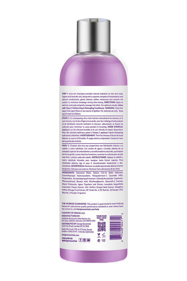DESIGN ESSENTIALS Agave & Lavender Moisturizing & Strengthening Shampoo (12oz) 