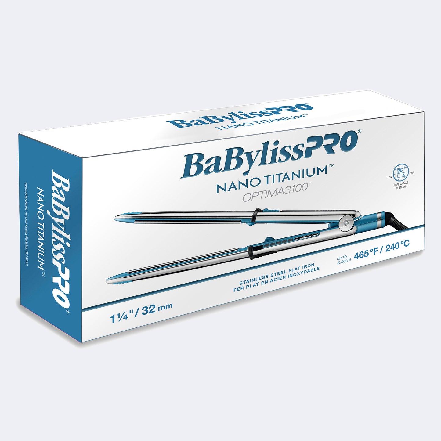 BABYLISS PRO Nano Titanium Optima Flat Irons 1-1/4 Inch