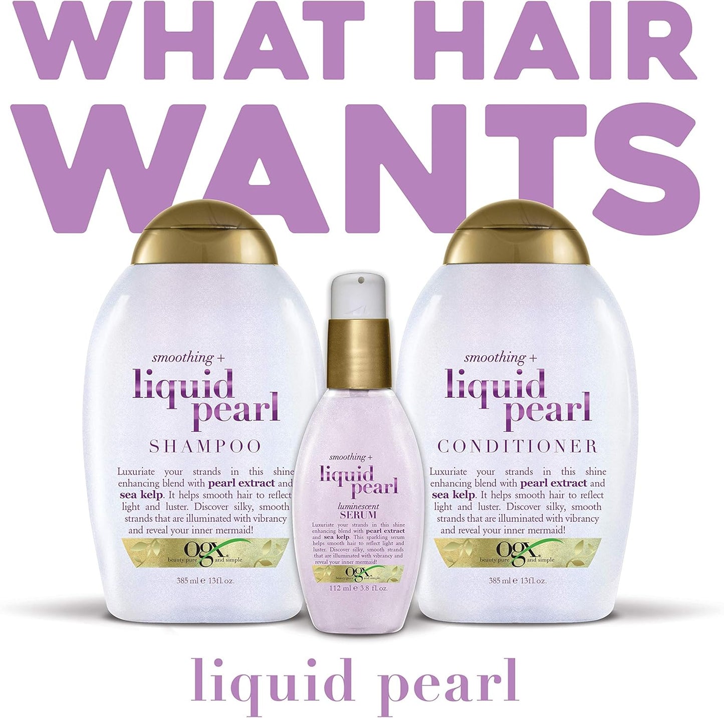 OGX smoothing liquid pearl conditioner   385ml  13 oz