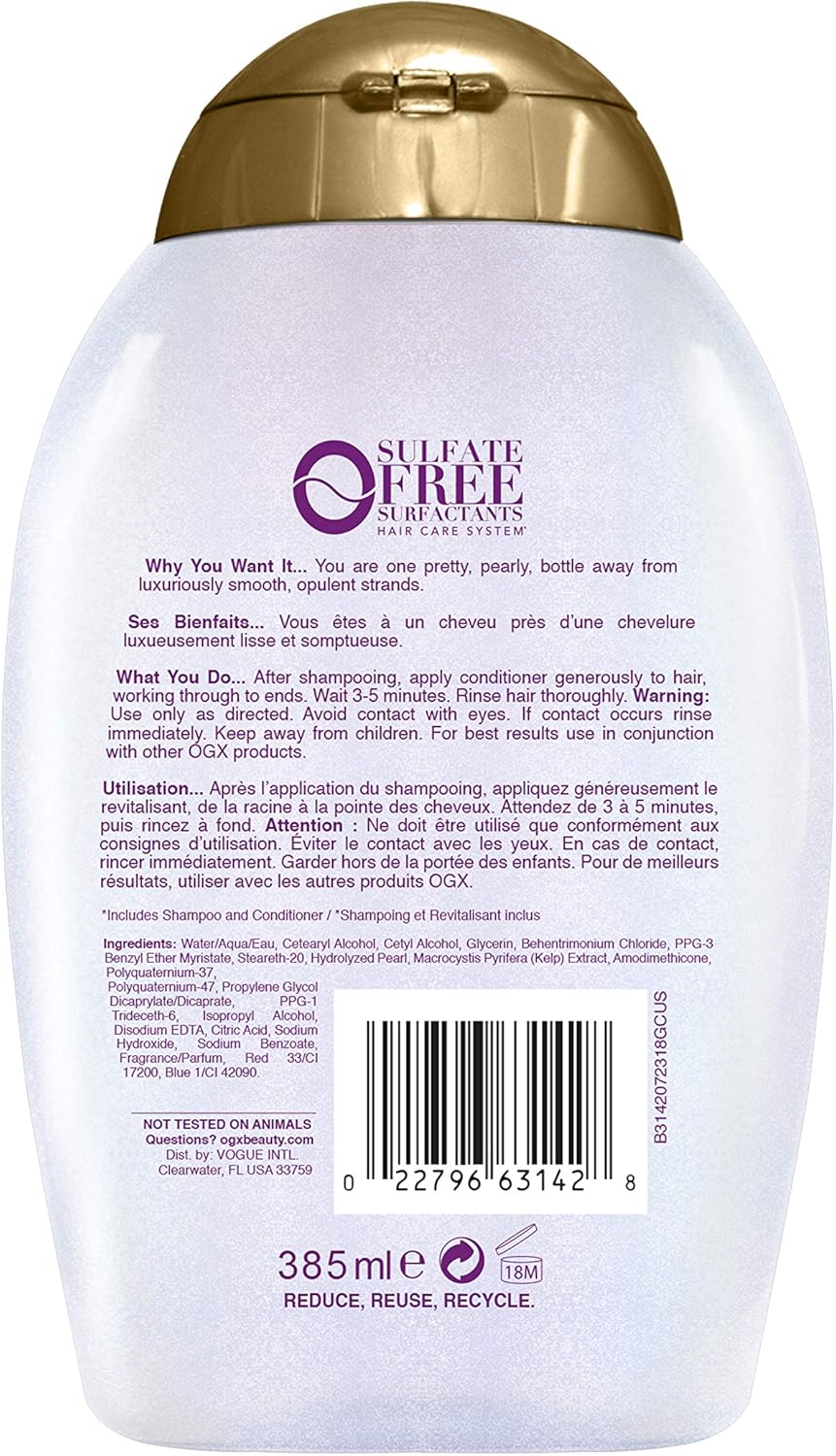 OGX smoothing liquid pearl conditioner   385ml  13 oz