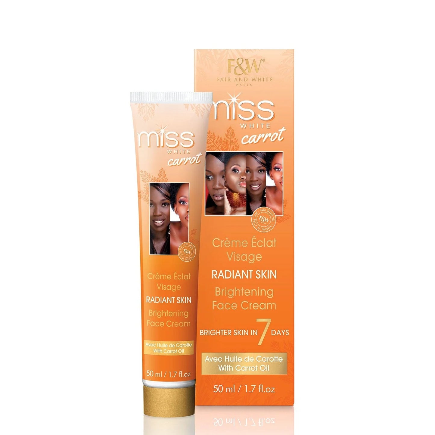 FAIR AND WHITE Miss White Carrot Brightening face Cream 50mL 1.7 oz