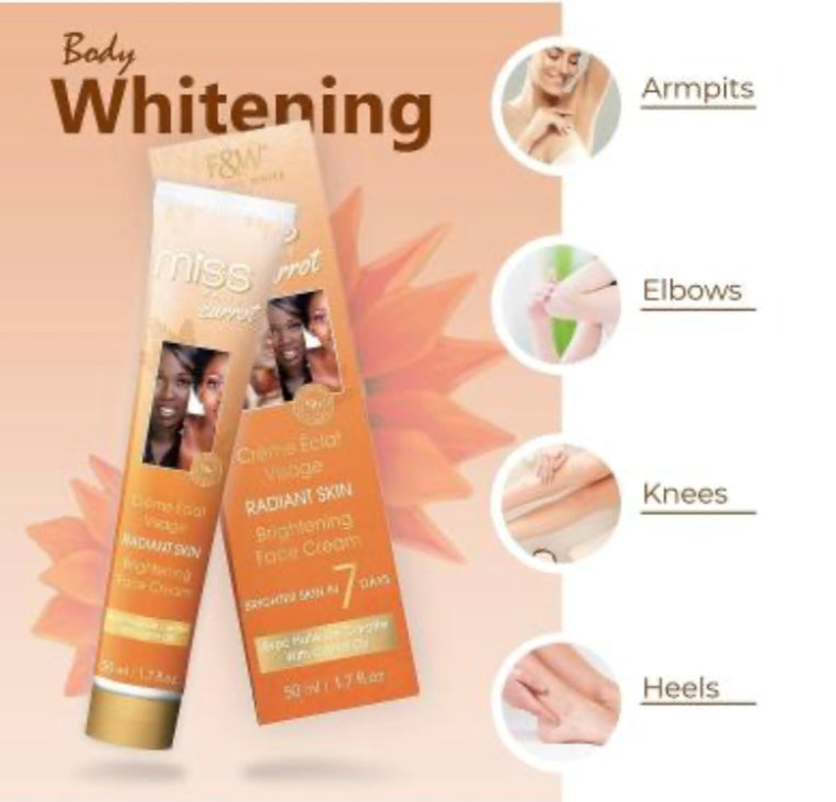 FAIR AND WHITE Miss White Carrot Brightening face Cream 50mL 1.7 oz