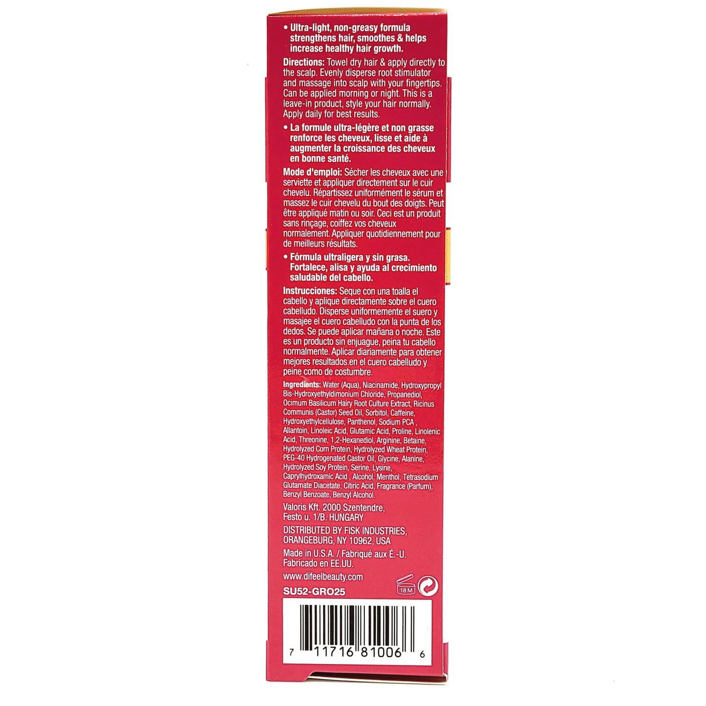 DIFEEL Ultra Growth Basil&castor oil Leave-in Root Stimulator