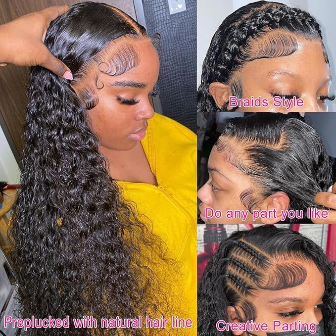 ME QUEEN Human Human deep wave lace frontal 24”