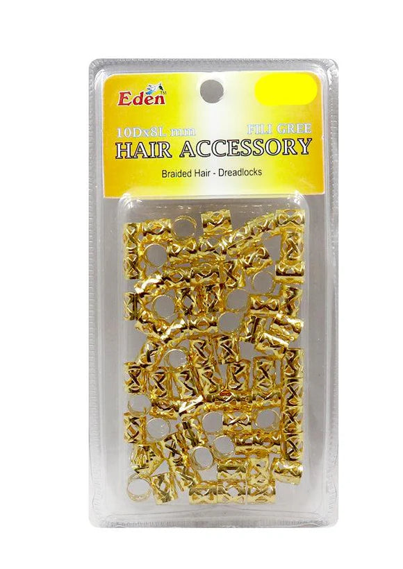 Eden Hair Accessories 8x10 mm Filligree Tube
