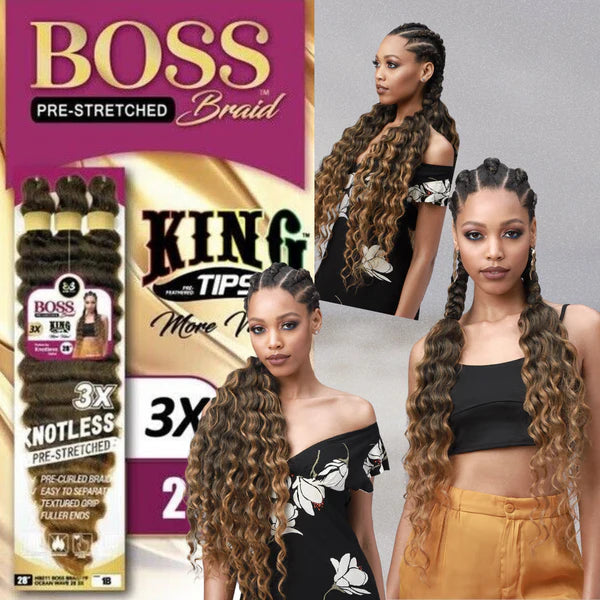 BOBBI BOSS KING TIPS OCEAN WAVE 28" 3X BRAIDS SYNTHETIC