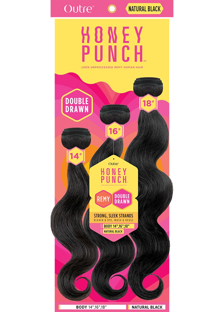 OUTRE Honey Punch 100% Unprocessed Remy Human Hair - Body 18"20"22"