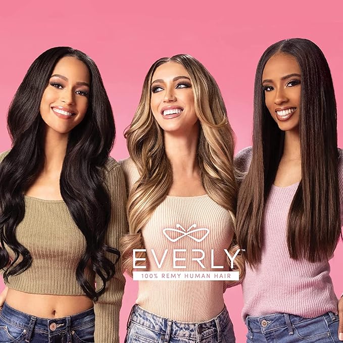 Sensationnel Everly Clip in - straight 7 piece Remy human hair seamless silicone weft with butterfly technology