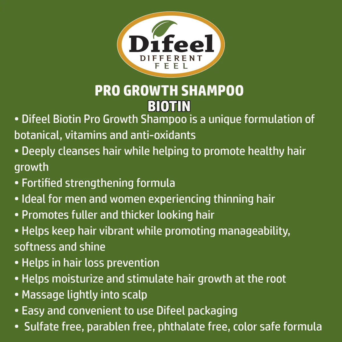 Difeel Biotin Pro-Growth Shampoo 33.8 oz