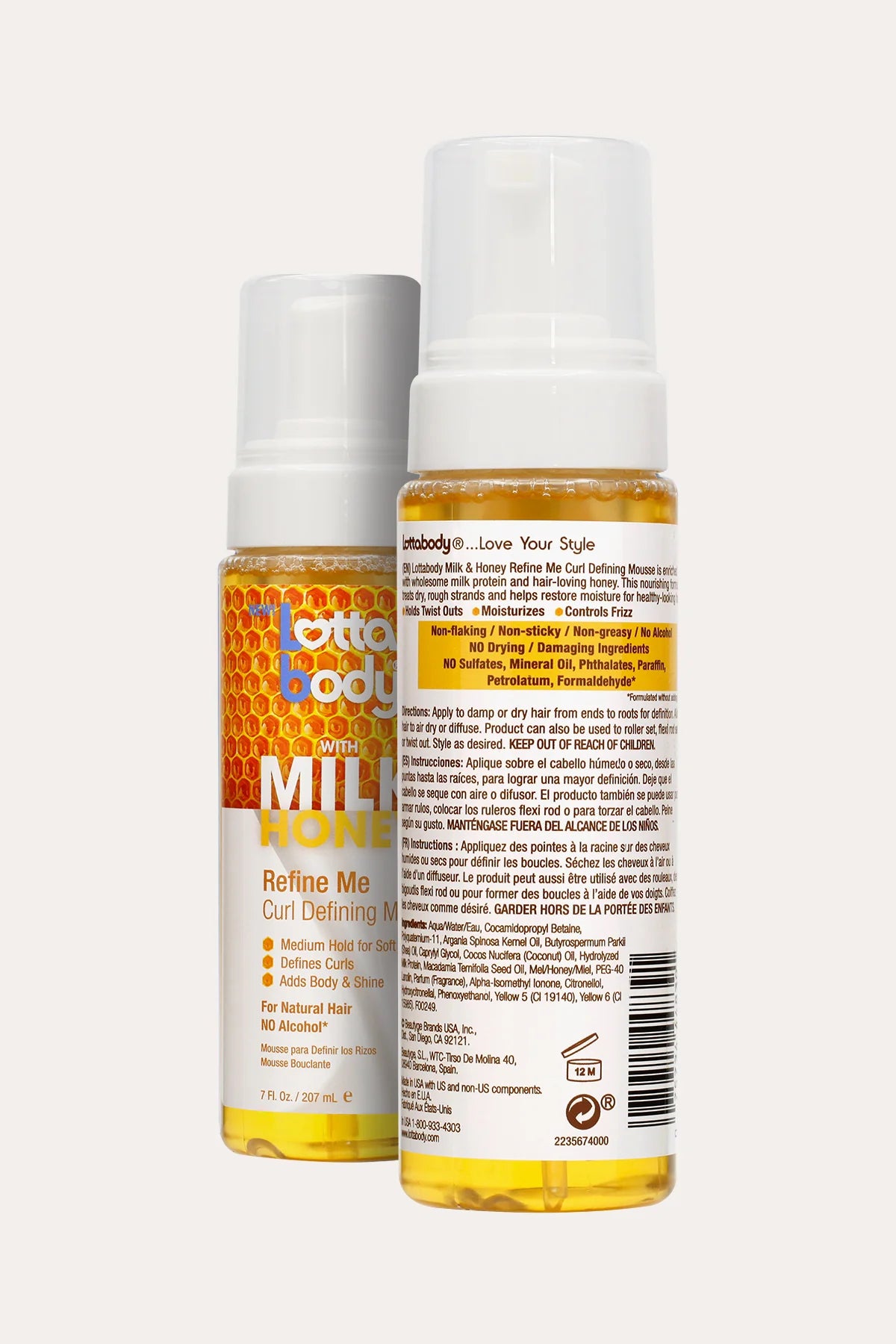 Lottabody Milk & Honey Define & Shine Style Foam 7oz