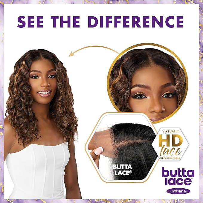 Sensationnel Butta Lace Human Hair Blend HD Lace Front Wig - LOOSE CURLY 18"