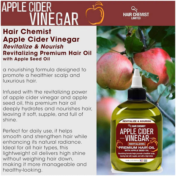 Hair Chemist Apple Cider Vinegar Revitalize & Nourish Revitalizing Premium Hair Oil with Apple Seed Oil 7.1