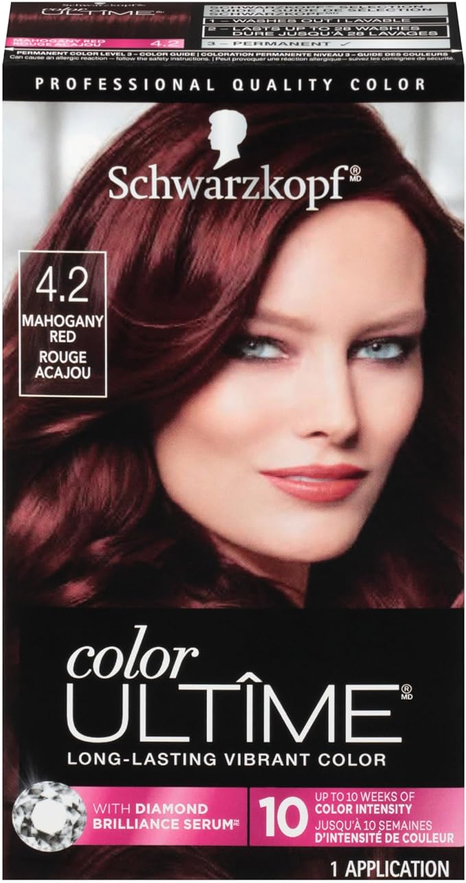 Schwarzkopf Color Ultime Hair Color, 4.2 Mahogany Red