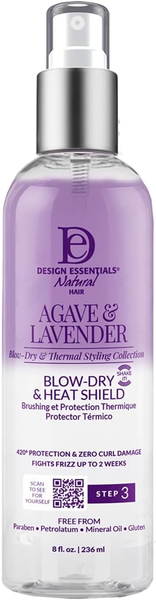 Design Essentials Agave & Lavender Moisturizing, BlowDry and Style Primer, 8 Oz