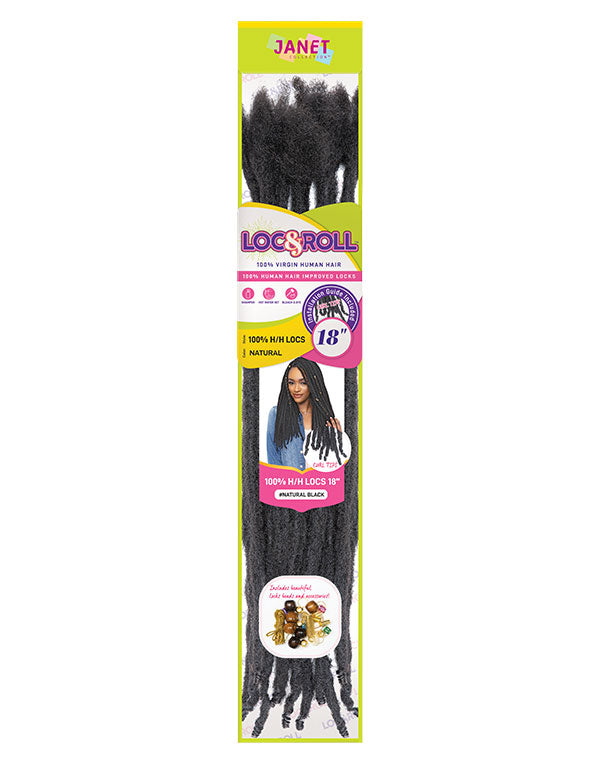 JANET COLLECTION Loc N Roll 100% Human Hair Locs - Natural Brown