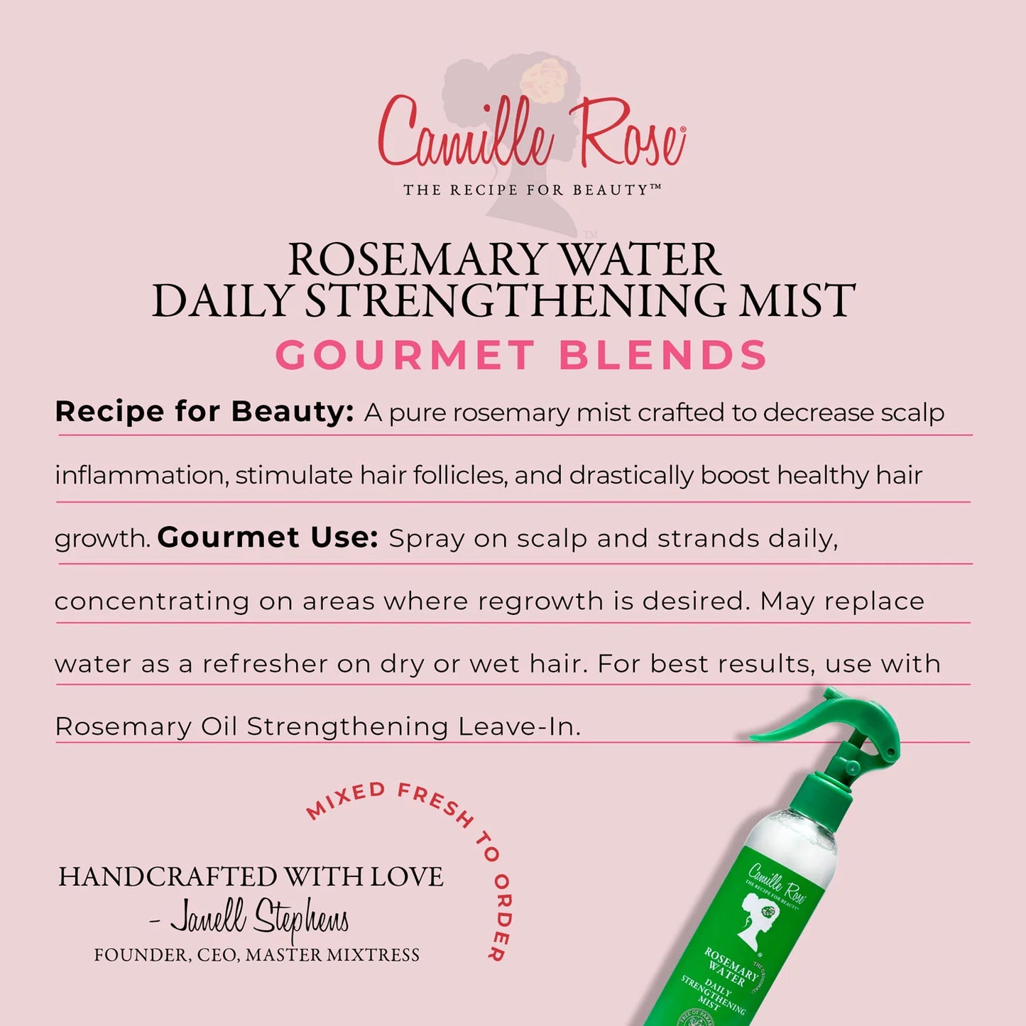 Camille Rose Rosemary Water Daily Strengthening Mist, 8 fl oz