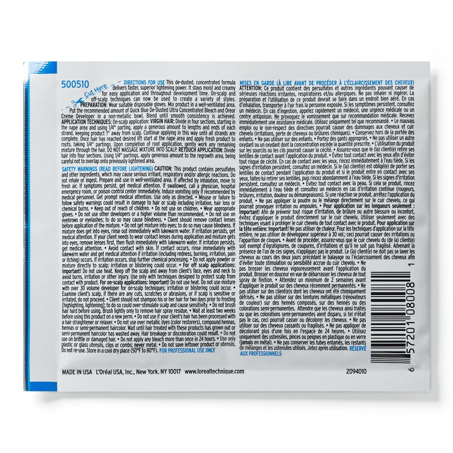 L'Oreal Quick Blue High Performance Powder Lightener Packet 1oz