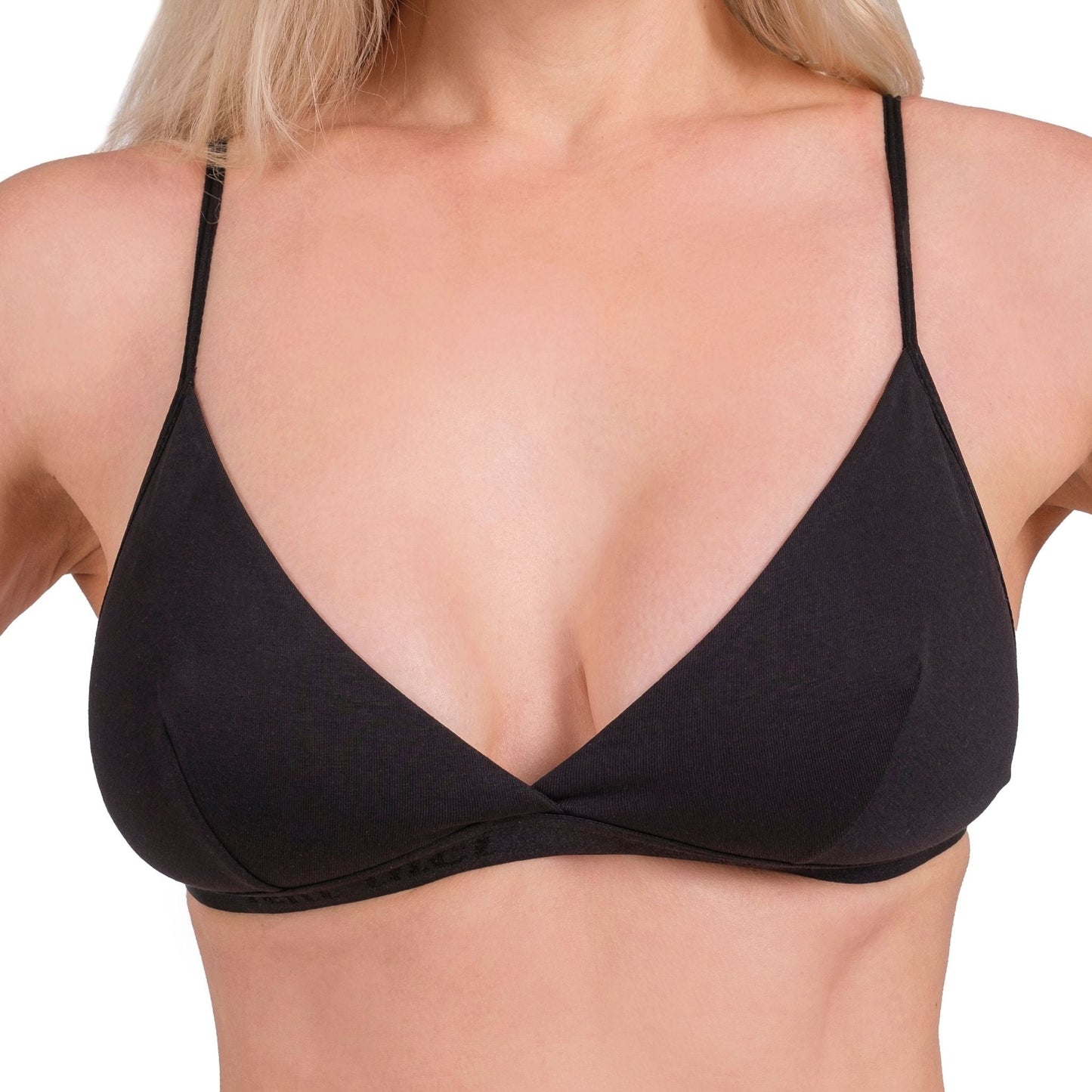 Wire-Free Cotton Triangle Bra – Soft, Lightweight & Breathable Bralette for Daily Comfort (Black, Nude, Grey)