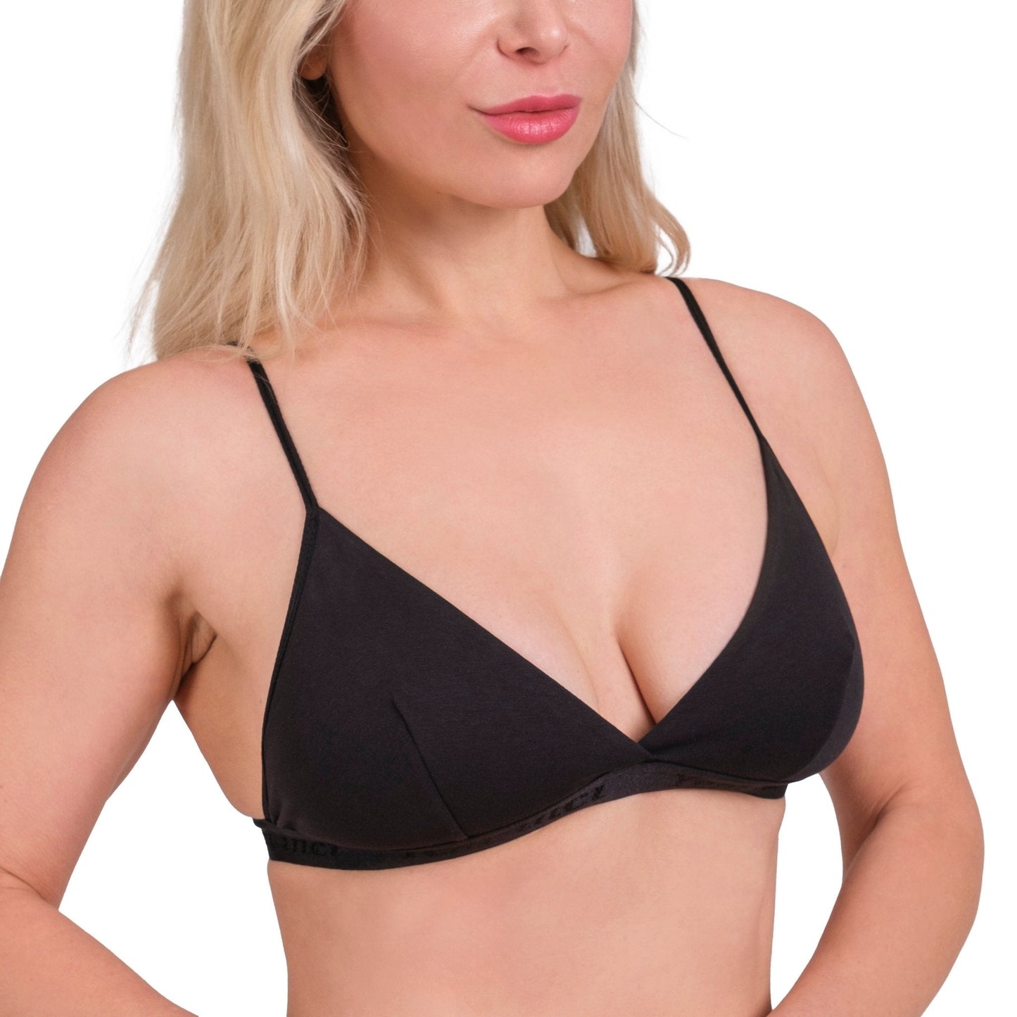 Wire-Free Cotton Triangle Bra – Soft, Lightweight & Breathable Bralette for Daily Comfort (Black, Nude, Grey)
