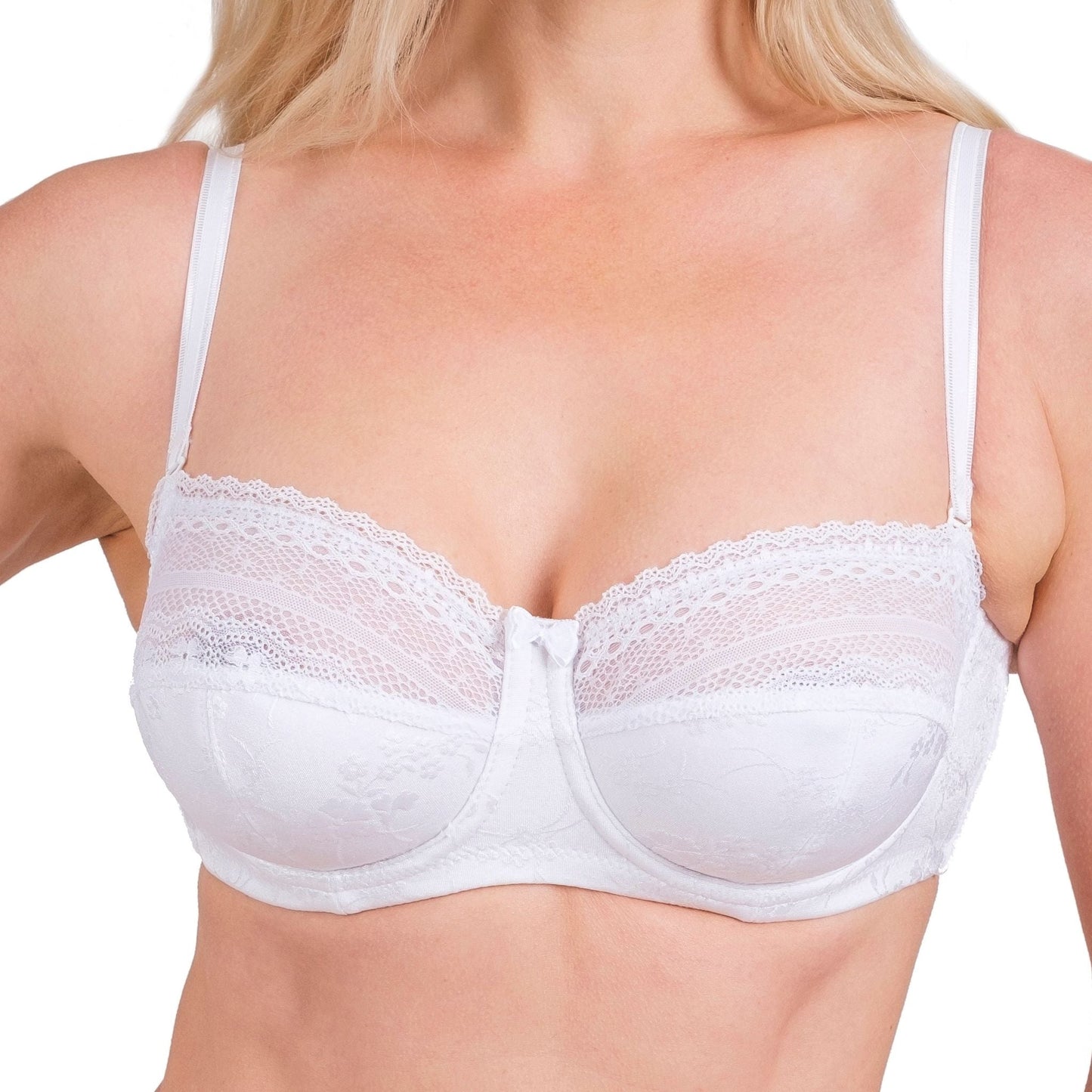 Women’s Lace Underwire Bra – Full-Coverage, Adjustable Straps & Breathable Floral Lingerie (Black, White, Nude)