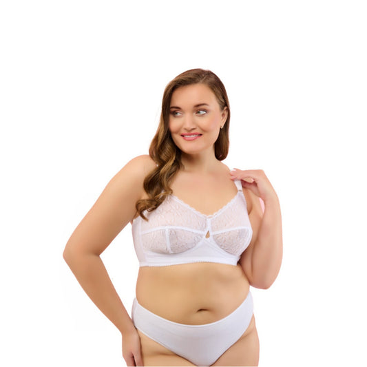 Full-Coverage Lace Bra for Women – Adjustable Straps, Wireless Support & Breathable Everyday Fit