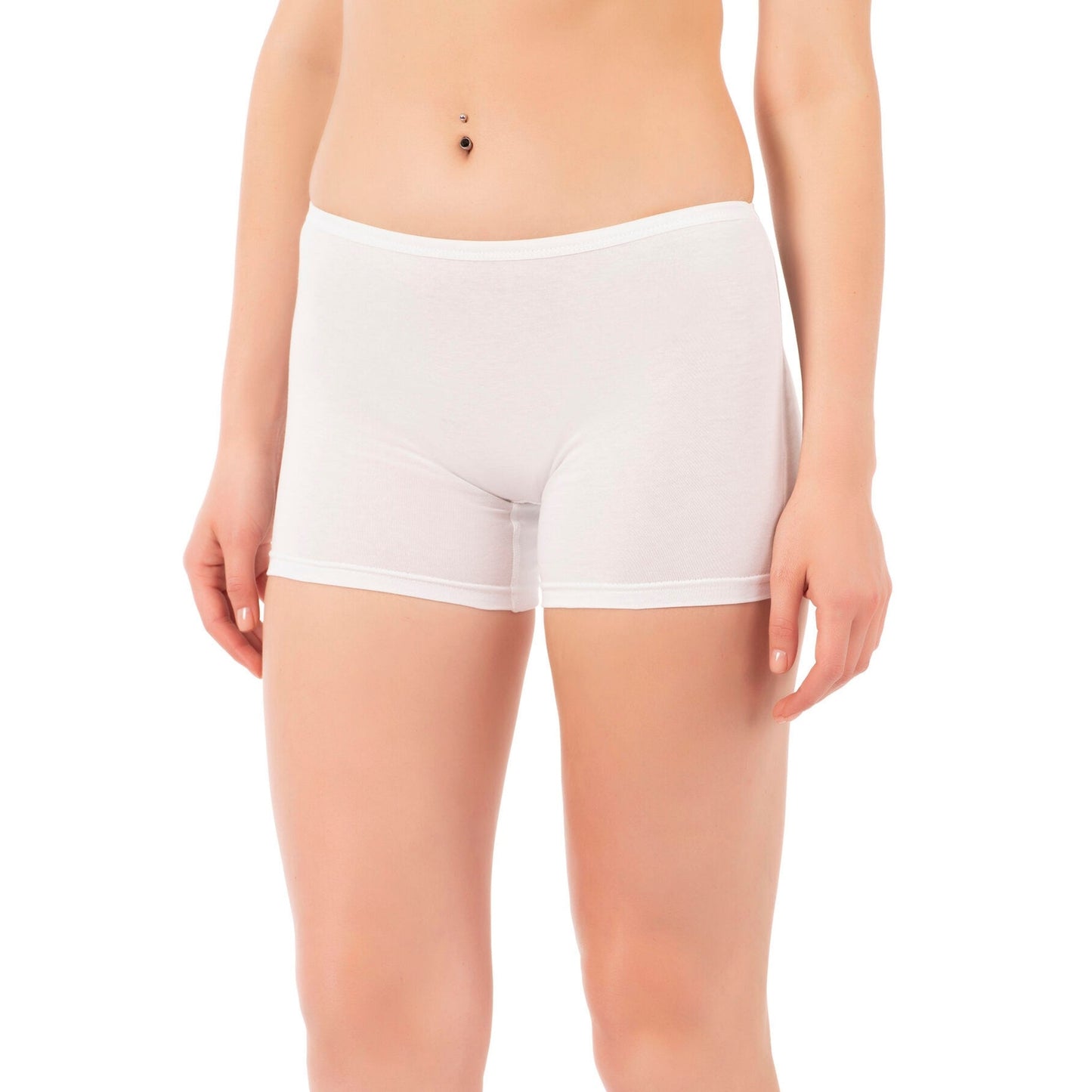 Women's Cotton Boxer Briefs 3-Pack – White, Nude & Black | Soft, Breathable, Full-Coverage Underwear