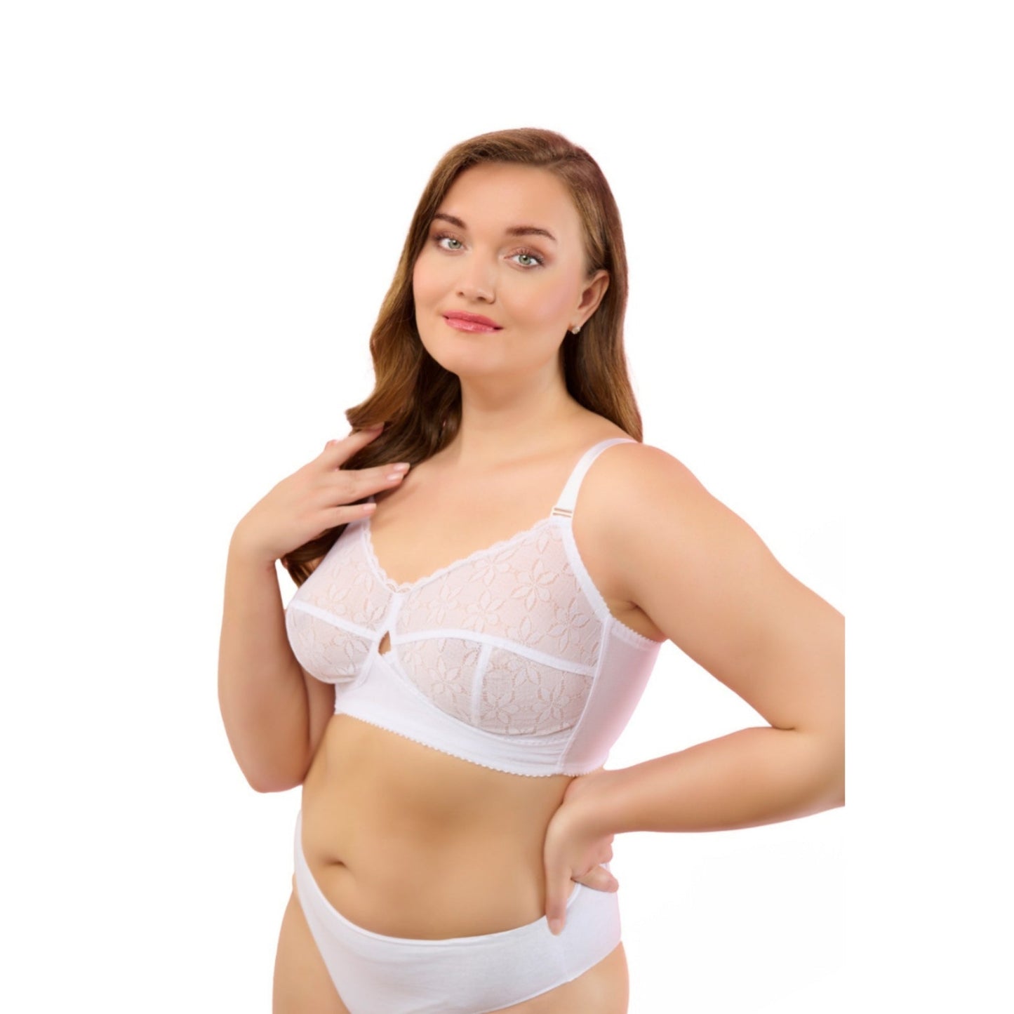 Full-Coverage Lace Bra for Women – Adjustable Straps, Wireless Support & Breathable Everyday Fit