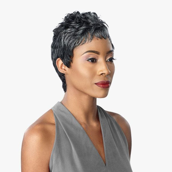 SENSATIONNEL EMPIRE SALT & PEPPER Human Hair Wig – MONA