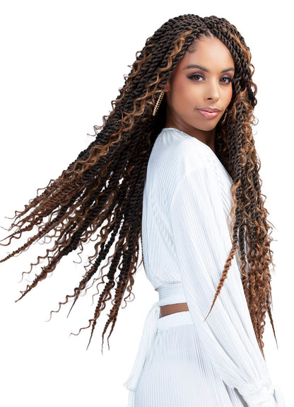 Bobbi Boss Infusion Human Hair Curl Crochet Braid Deep Curl Boho Twist 26"