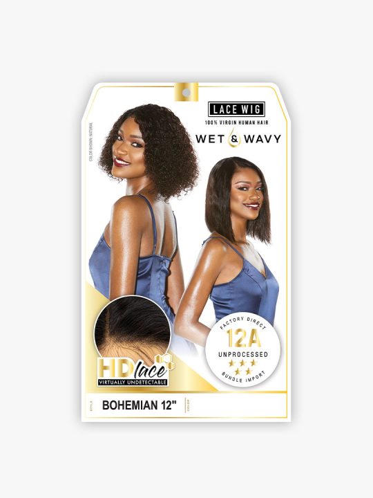 Sensationnel 12A Wet & Wavy 100% Virgin Human hair HD Lace - BOHEMIAN 12″