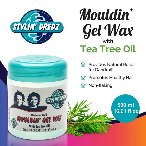 Stylin Dredz Maximum Hold Mouldin Gel Wax with Tea Tree Oil