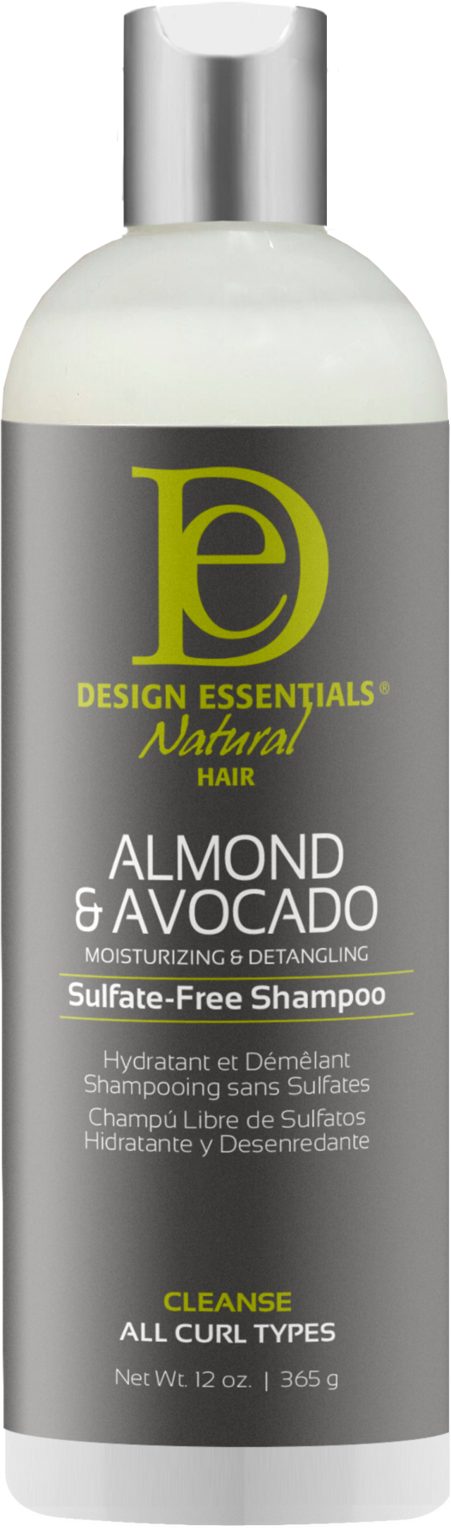 DESIGN ESSENTIALS Almond & Avocado Moisturizing & Detangling Sulfate-Free Shampoo