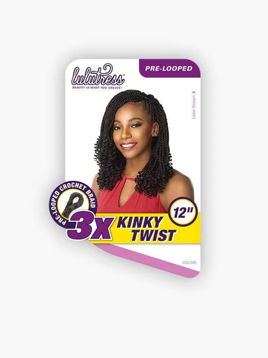 Lulutress Crochet Braid - 3X Kinky Twist 12" Color SM1B/30