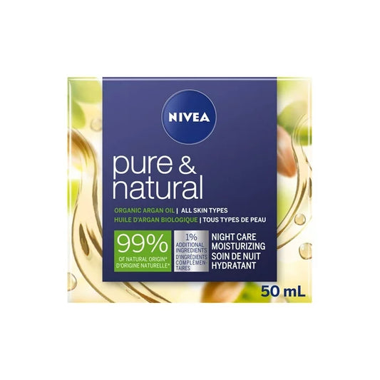 NIVEA Pure & Natural Moisturizing Organic Argan Oil Night Cream (1.76oz)