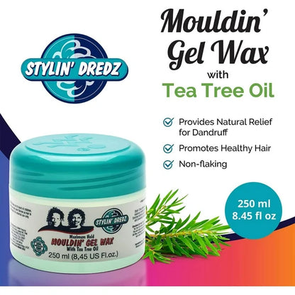 Stylin Dredz Maximum Hold Mouldin Gel Wax with Tea Tree Oil