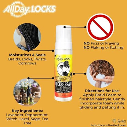 All Day Locks Braids Control  Foam 8oz