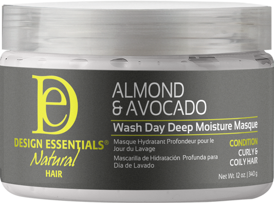 DESIGN ESSENTIALS Almond & Avocado Wash Day Deep Moisture Masque (12oz)