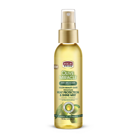 AFRICAN PRIDE Olive Miracle Heat Protection & Shine Mist (4oz)