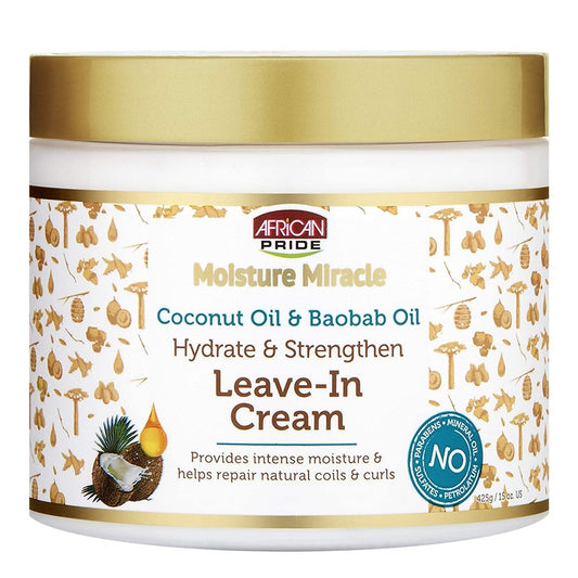 AFRICAN PRIDE Moisture Miracle Coconut & Baobab Oil Leave In Cream (15oz)