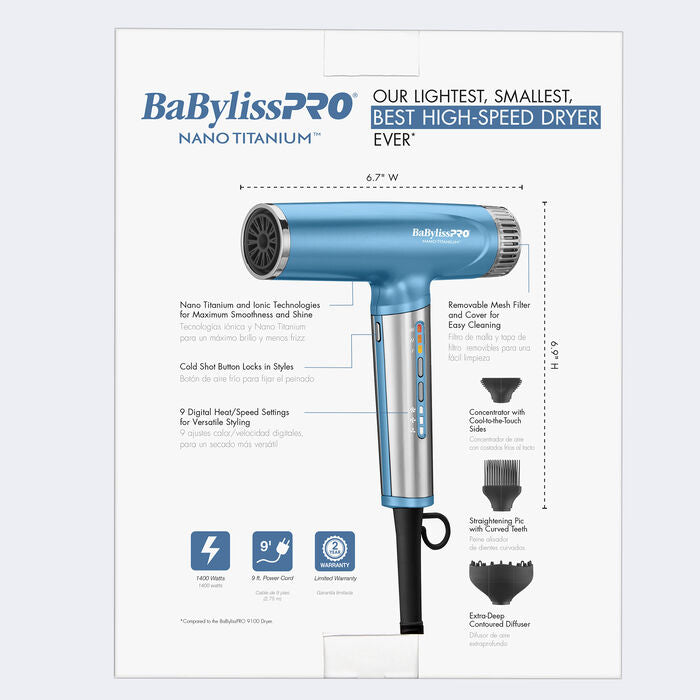 BaBylissPRO® Nano Titanium™ Light Ionic High-Speed Dryer