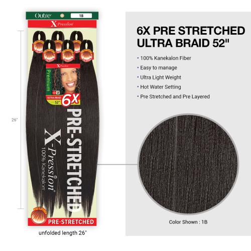 Outre X-pression 6X Ultra Braid Pre-Stretched 52