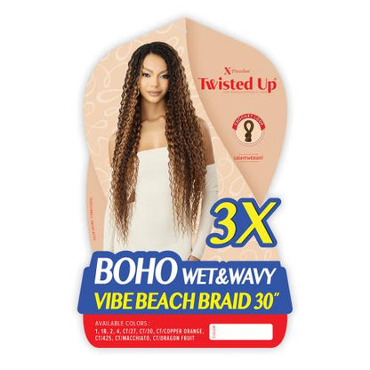 Outre Crochet Braids X-Pression Twisted Up 3X&nbsp; Boho Wet N Wavy Vibe Beach Braid 30″