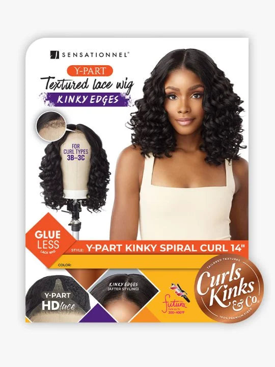 Kinky Edge Y-Part Lace Wig – Kinky Spiral Curl 14" (Curls kinks &co)